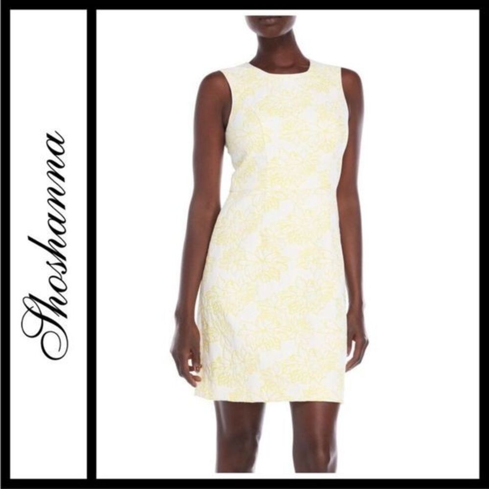 SHOSHANNA Sleeveless Yellow & White Floral Sheath Dress size 6